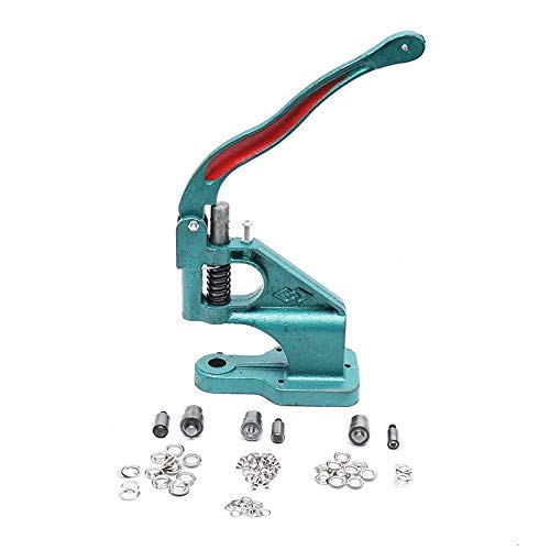 KATSU Tools Hand Press Grommet Machine Kit – Heavy Duty Eyelet Punch Tool with 3 Dies 6/10/12mm & 1500 Eyelets, Table Mount for Leather, Fabric & Canvas, Model 953104