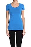 TheMogan Basic Round Scoop Neck Short Sleeve T-Shirts Stretch Cotton Spandex Tee