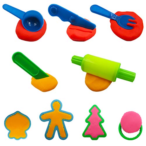 Dough Tools for Kids, Various Rolling Pin, Plastic Extruder, Cutter for Party, Home, School, 31 Pieces by FRIMOONY
