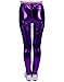 HDE Girls Shiny Wet Look Leggings Kids Liquid Metallic Footless Tights (4T-12) (Purple, 7/8)