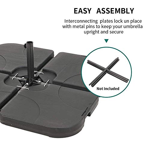 4Piece Cantilever Offset Patio Umbrella Stand Square Base Plate Set