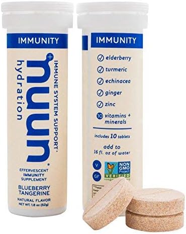 Nuun Active: Blueberry Tangerine Electrolyte Enhanced Drink Tabs, (4 Tubes of 10 Tabs)