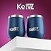 KelvZ 2 Pack Insulated Wine Tumbler with Lid | 12 oz Stemless Wine Glasses | 18/8 Stainless Steel Tumbler for Wine and Hot Drinks | Double Wall Vacuum Insulated Tumbler Wine Glass Set (Deep Ocean)