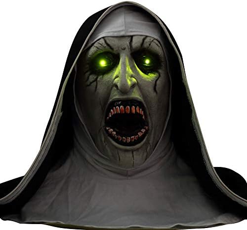 guaranted 30th October The Nun Valak Mask Cosplay The Conjuring Scary Voice LED Halloween Mask Props