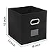Magicfly Foldable Storage Cubes with Label Holders, Set of 6 Fabric Cloths Bins 12X 12 Inch with Handle for Home Organizer, Closet Storage Bins for Shelves, Black