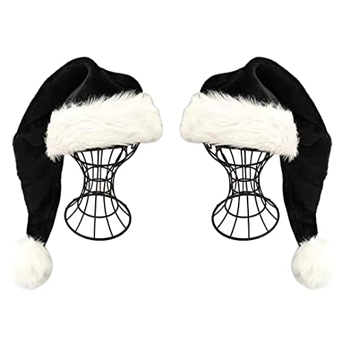 QIAONIUNIU Santa Hat - Adults Deluxe Xmas Christmas Hat Pack 2 pcs