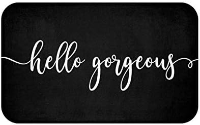 Zacathan432 Area Rug 16" x 24", Entrance Mat, Bath Mat, Hello Gorgeous, Trendy Bathrom Decor