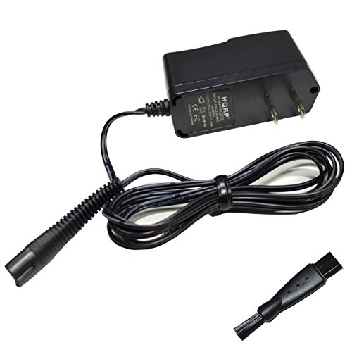 HQRP AC Adapter Power Cord Charger for Braun Flex XP II Model 5691, 5790, 5791, 5795, 5796 Type 5722 Shaver Plus Cleaning Brush