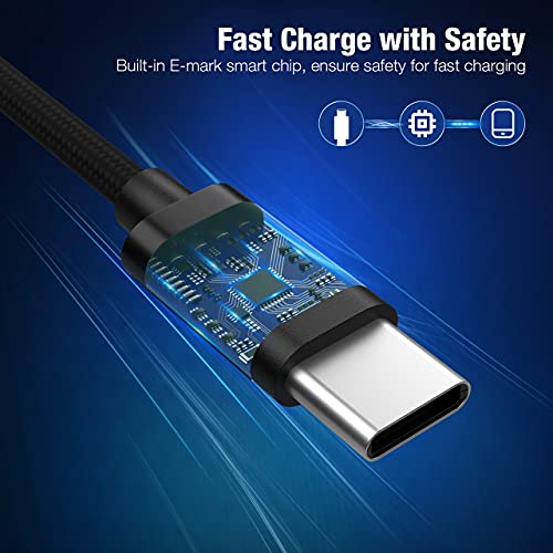 USB C to USB C Cable 60W 5 Pack[3/3/6/6/10FT] UPoweradd Type C Fast Charging Cable Compatible with Samsung Galaxy S21 S21+ S20+ S10 Note 20 Ultra 10, MacBook Air/Pro, iPad Pro/Air 2020, Pixel 4/3 XL