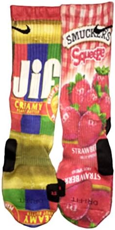 Custom Nike Elite Peanut Butter and Strawberry Socks Large