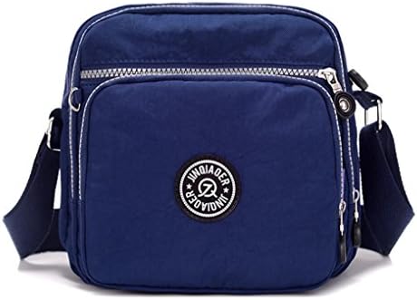 Tiny Chou Lightweight Water-resistant Nylon Shoulder Bag Compact Mini Crossbody Messenger Bag with Pockets (8618 Dark Blue)