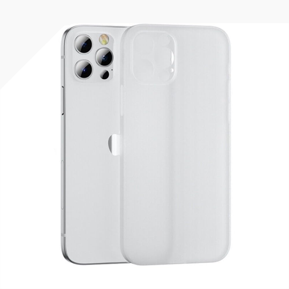 Photo 1 of 0.2mm Ultra Thin Case for iPhone 15 Pro Matte Clear Transparent Hard Cover Wireless Charging Compatible (White)