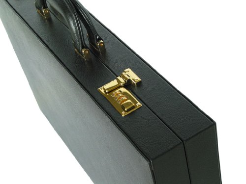 Leather/Microfiber Backgammon Set - (23" Large Attache Case, Zaza & Sacci) - Black/Green