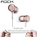 ROCK [Mula] Premium Metal Housing Tangle-Free Durable Braided Cable Low Distortion Noise Isolating Heavy Bass Wired Stereo In-Ear Earbuds Headphones Headset W/Mic Microphone 3.5mm Jack - Rose Gold