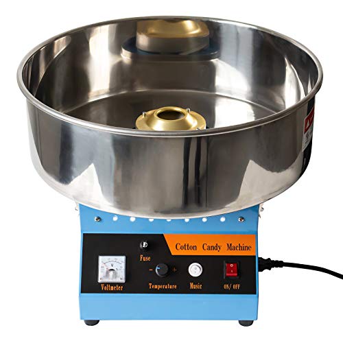 AJO Electric Commercial Quality Cotton Candy Machine and Candy Floss Maker (Blue)