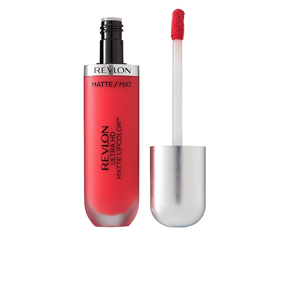 Revlon Ultra HD Matte Lipcolor, Velvety Lightweight Matte Liquid Lipstick in Red / Coral, Love (625), 0.2 oz