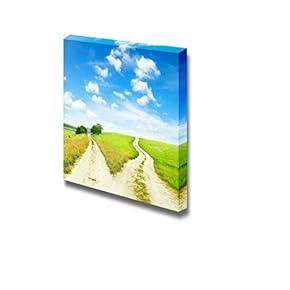 Cross Roads Horizon with Grass and Blue Sky Wall Decor