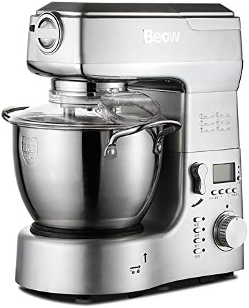 WOJSW Food Mixer Multifunction1200w Electric Food Processor,6L Stainless Steel Bowl/Fully Automatic With Heating Function/Splash Guard/Hook Meat Grinder Juicing,Families Commercial Chef Machine