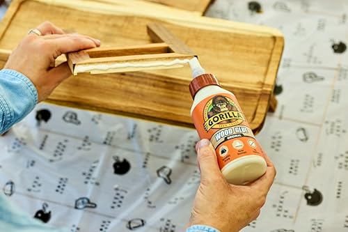 Gorilla Wood Glue, Gel, Indoor & Outdoor Carpentry Projects, Paintable, Sandable, Moisture Resistant, Clamping, Natural Color, 18oz/532mL, (Pack of 1)