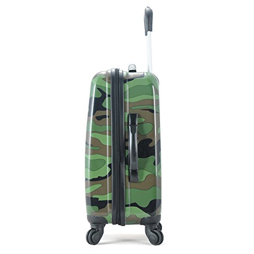 Rockland Safari Hardside Spinner Wheel Luggage, Camouflage, CarryOn 20