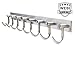WEBI SUS 304 Brushed Finish Wall Mounted Hook Rail Bar, 8-Hooks