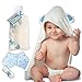 Bamboo Hooded Baby Towel with washcloth & Two Bandana Bibs Set | Organic, Antibacterial & Hypoallergenic | Extremely Soft | Highly Absorbent | Newborn and Toddler Size 30