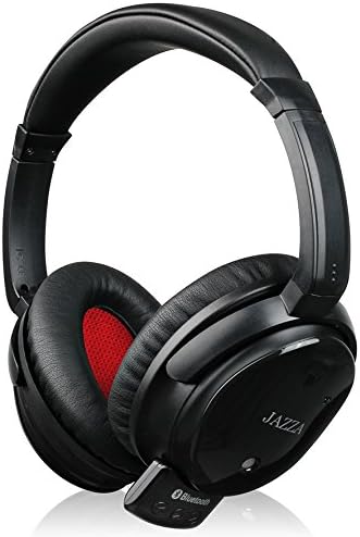 JAZZA Over-Ear Rotatable Stereo Active Noise Reduction Cancelling Headphones Bluetooth Wireless Headset for Travel (Black)