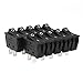 uxcell 10Pcs AC 20A/125V 22A/250V SPST 2 Terminal 2 Position Boat Rocker Switches Black On-Off UL Listed