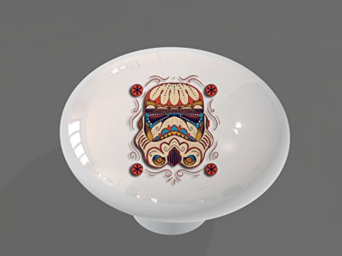 Sugar Skull Trooper High Gloss Ceramic Drawer Knob