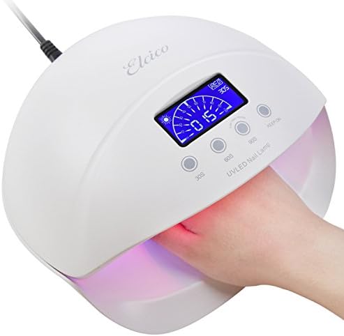 50W UV LED Gel Nail Curing Lamp for Fingernail & Toenail, Nail Dryer with Hybrid UV LED Light, Auto-Sensor, LCD Display, Timer -Elicico
