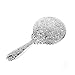 UPIT Handheld Vanity Makeup Mirror Vintage Cosmetic Mirror Plastic Makeup Mirror (3.7x7.5inch)(9.5x19cm) (Silver)
