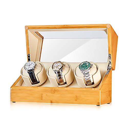 Spinner winding box Watch Winders - Bamboo Watch Winder Automatic Watch Shaker Mechanical Watch Rotating Placer Watch Storage Box with Access Control Turn Watch Device Home Quiet and well operated