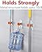 Broom Holder Wall Mount No Drill Damage To Wall Super Self Adhensive Broom and Mop Holder Stainless Steel Spring Clip Silicone Protector Broom Grippers Hold Up To 10 Pounds, 4 Pack