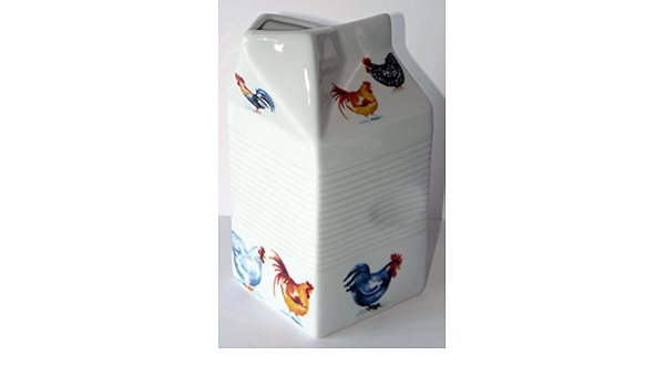 Con forma de cartón de leche jarra blanco de cerámica ...