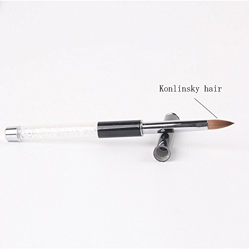 BQAN 1Pc Acrylic Nail Art Brush Kolinsky Sable Hair Nail Tools 8#