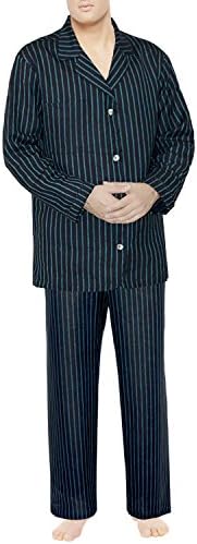 Armani International Alfie Linen Pajamas Medium Charcoal-Striped Blue Moon