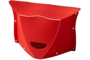 SWPATO Folding Portable Camping Hiking Stool with Handbag Function - Lightweight Collapsable Travel Chairs for BBQ, Library & Backpacking - Outdoor Ultralight Mini Step Stool Foldable(Red Large)