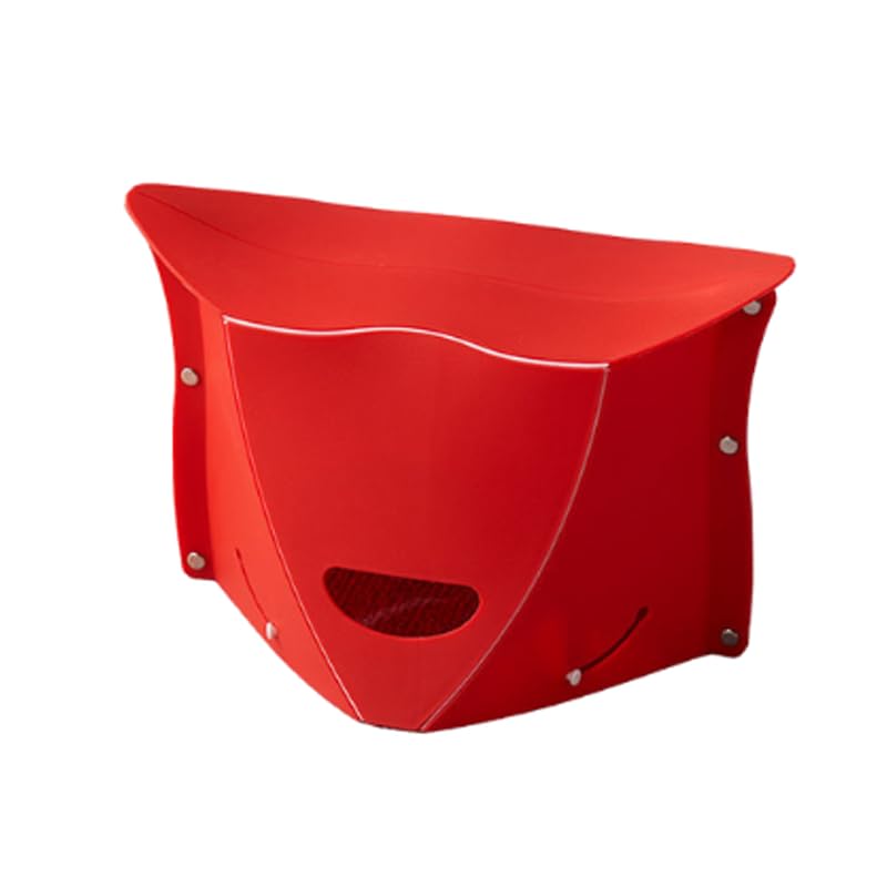 Photo 1 of Folding Portable Camping Hiking Stool with Handbag Function - Lightweight Collapsable Travel Chairs for BBQ, Library & Backpacking - Outdoor Ultralight Mini Step Stool Foldable(Red Large)