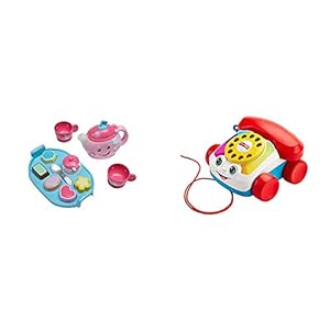 Fisher-Price Laugh & Learn Sweet Manners Tea Set, interactive toddler role-play toy with Smart Stages learning content…