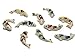 10pc Koi Fish Figurines Animal Painted Ceramic Miniatures Animals Porcelain Ocean collection doll