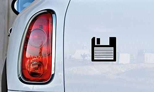 Retro Floppy Disk Car Vinyl Sticker Decal Bumper Sticker for Auto Cars Trucks Windshield Custom Walls Windows Ipad Macbook Laptop and More (BLACK)