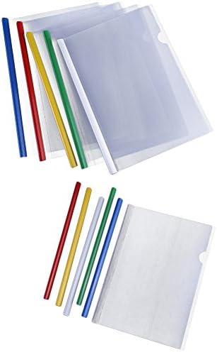(Price/10Piece)Officeship A4 Sizes Clear Plastic Resume Binder Portfolio Binder Report Covers with Sliding Bar-Assorted