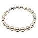 HinsonGayle AAA Handpicked 8-8.5mm White Oval Freshwater Cultured Pearl Bracelet Sterling Silver-7.5 in length