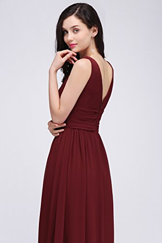 MisShow-Damen-Elegant-A-Linie-V-Ausschnitt-Chiffon-Abendkleid-Ballkleid-Brautjungfernkleid-Maxilang-32-46