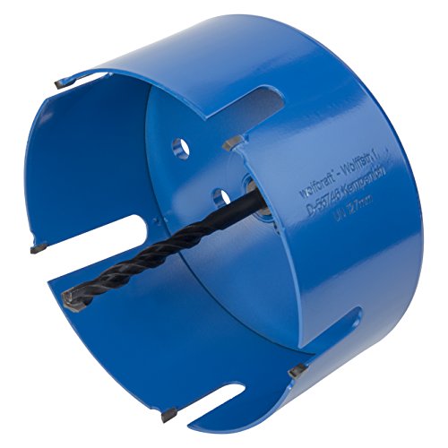 wolfcraft Universal Hole Saw with Mandrel I 5961000 I for Drilling Large-Diameter Holes in a Wide Range of Materials, Cutting Depth 60 mm