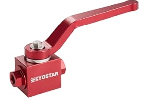 KYOSTAR 1/8" NPT Shut Off Valve, Aluminium Brake Line Lock Shut Off Valve Billet, Red