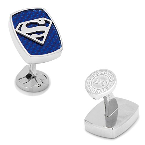 Cufflinks Inc.Stainless Steel Carbon Fiber Superman Cufflinks, Oficially Licensed by DC Comics