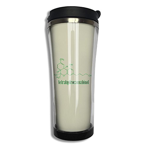 THC Molecule Weed Cannabis Stainless Steel Inside Coffee Cup For Travel Office Heat Preservation Tea Hand