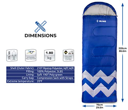 image for Ebung Sleeping Bag for Cold Weather - Envelope Portable Ideal for Wint