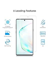 [4 Pack] OMOTON Screen Protector for Samsung Galaxy Note 10 - Flexible High Definition TPU Film for Samsung Galaxy Note 10 2019 Released [6.3 Inch]